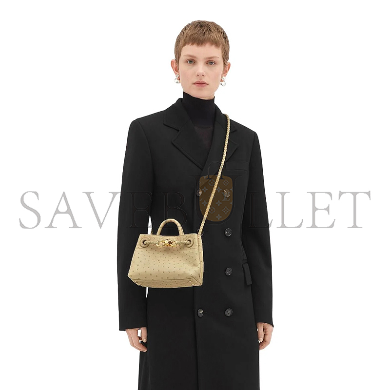 BOTTEGA VENETA MINI ANDIAMO OSTRICH LEATHER 805232 (20.5*15*7.5cm)